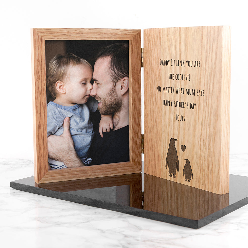 Personalised Father's Day Penguin Book Photo Frame