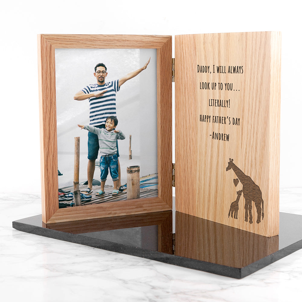 Personalised Father's Day Giraffe Book Photo Frame