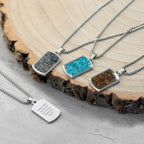 Personalised Men's Snowflake Obsidian Dog Tag Necklace