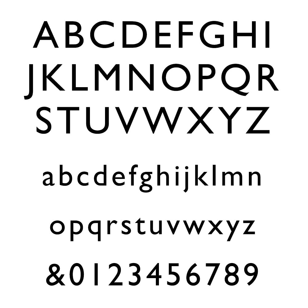 Standard English alphabet and numbers on a white background