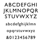 Standard English alphabet and numbers on a white background