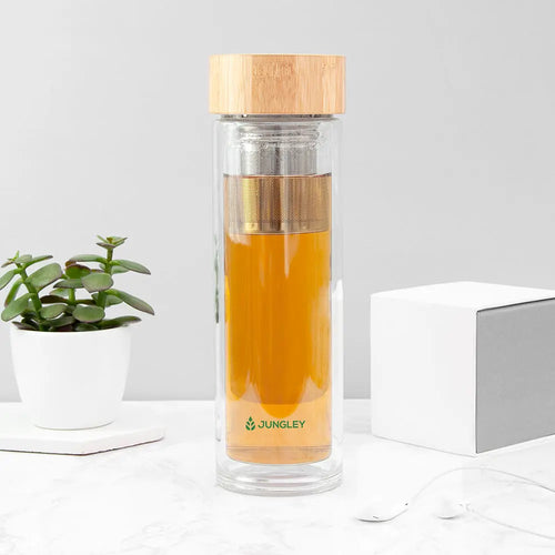 Glass Tea Tumbler with Bamboo Lid Spesh Gifts