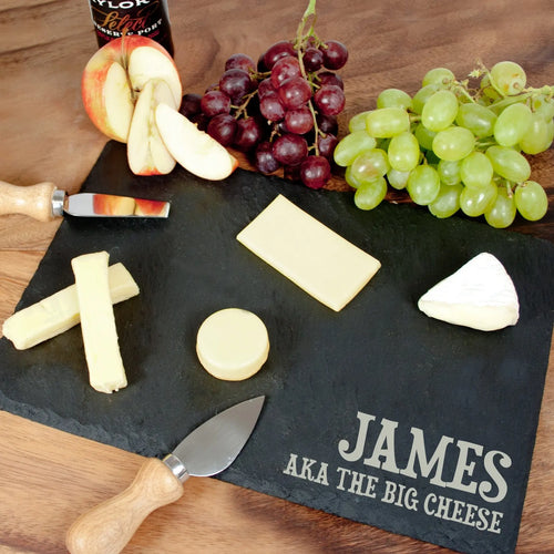 Personalised Big Cheese Rustic Slate Cheese Board Spesh Gifts