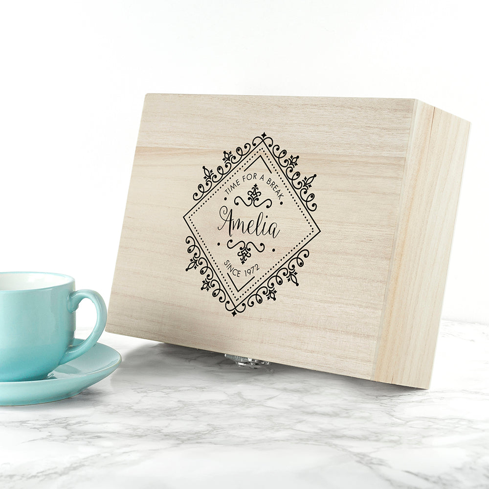 Personalised Time For a Break! Blooming Beautiful Filled Tea Box