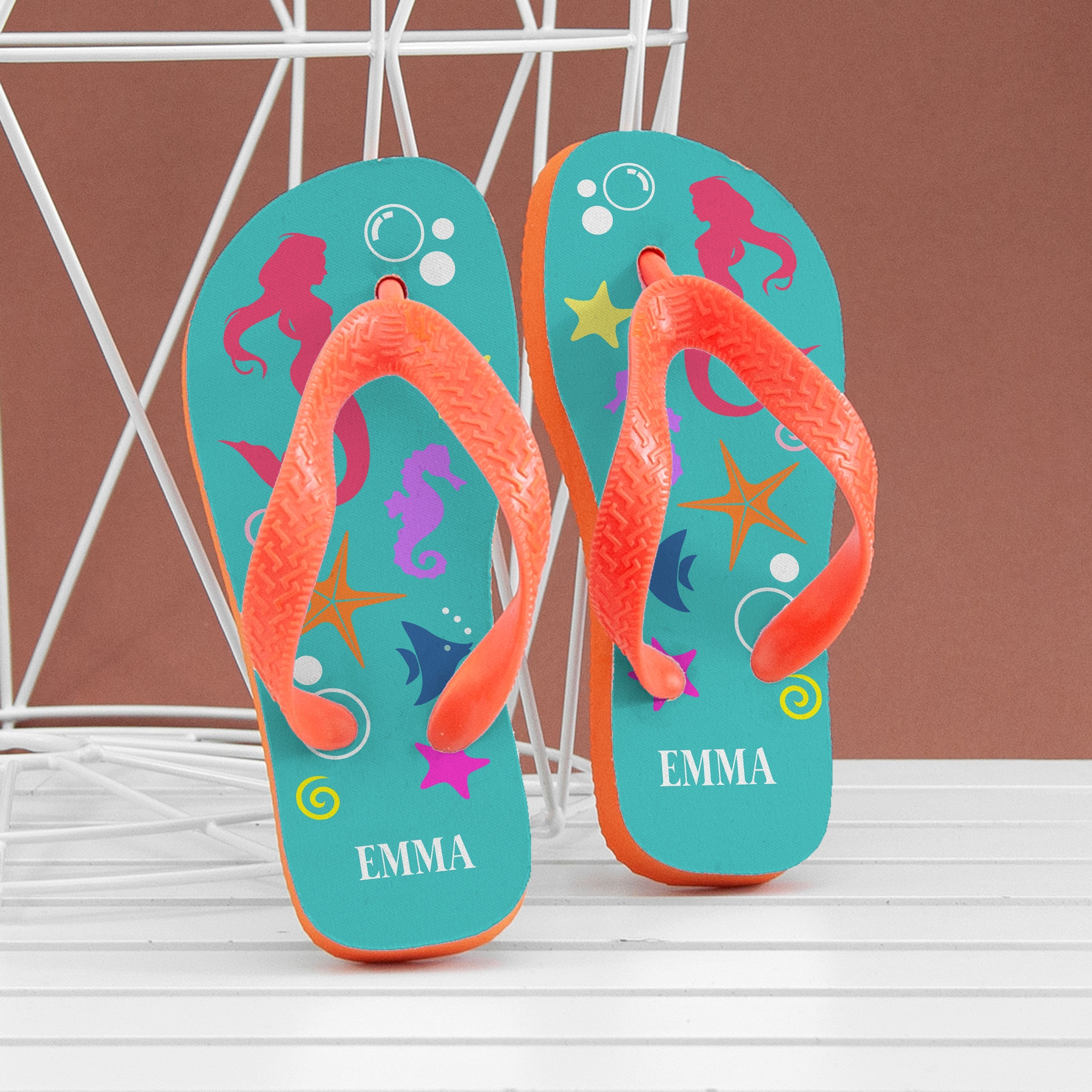Personalised Kid's Mermaid Flip Flops