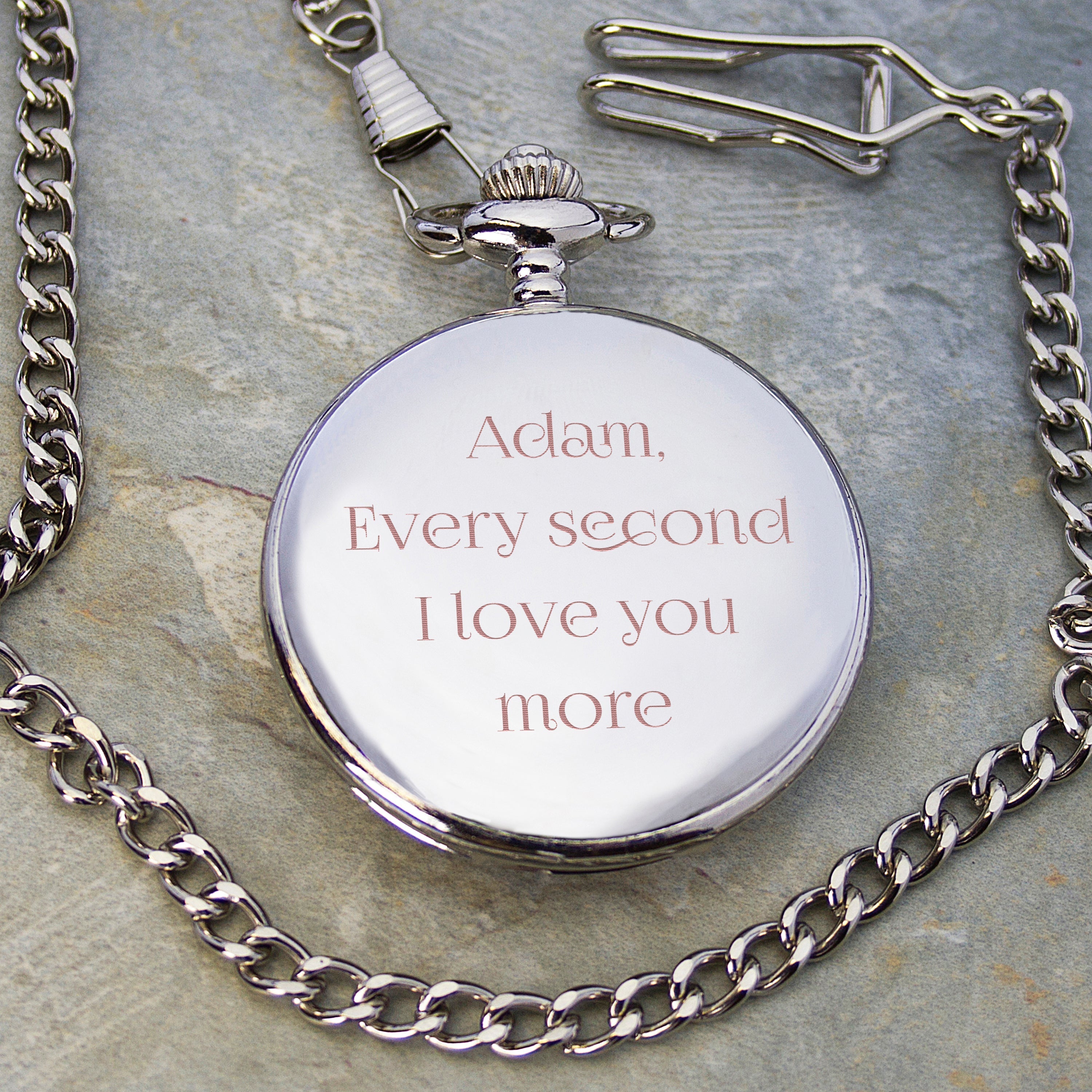 Personalised Silver Plated Message Pocket Watch