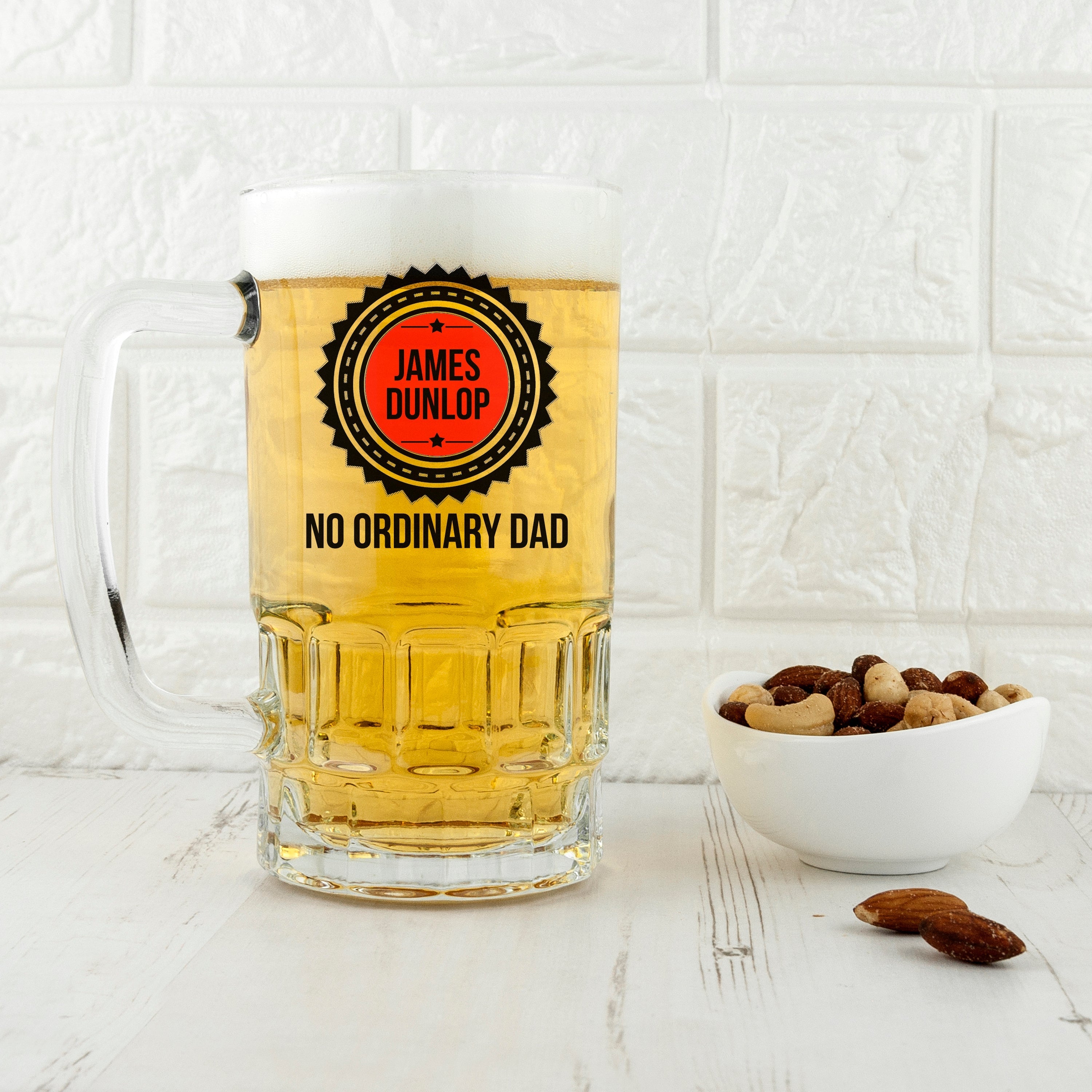 Personalised No Ordinary Dad Beer Glass Tankard