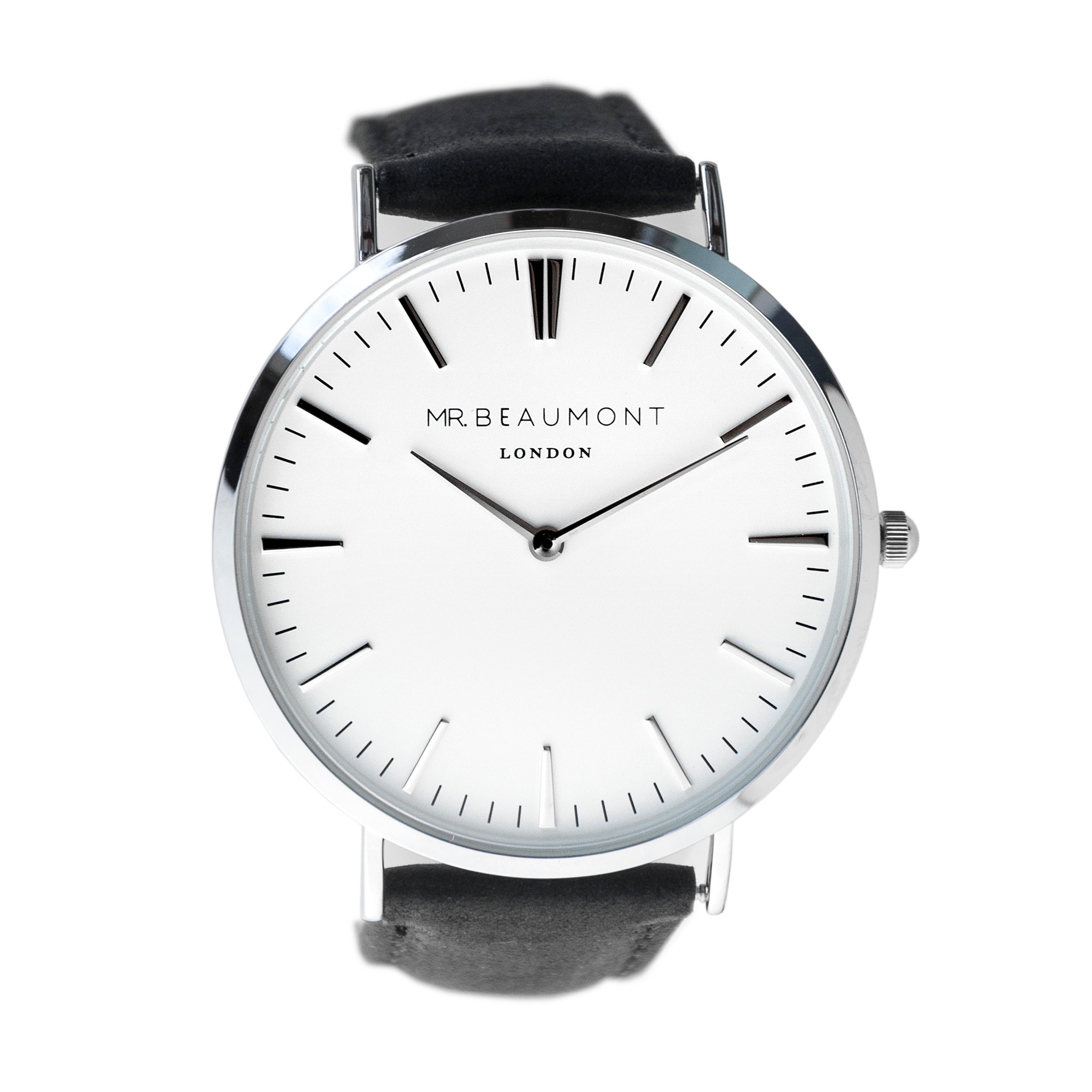 Personalised Handwriting Men's Black Leather Watch