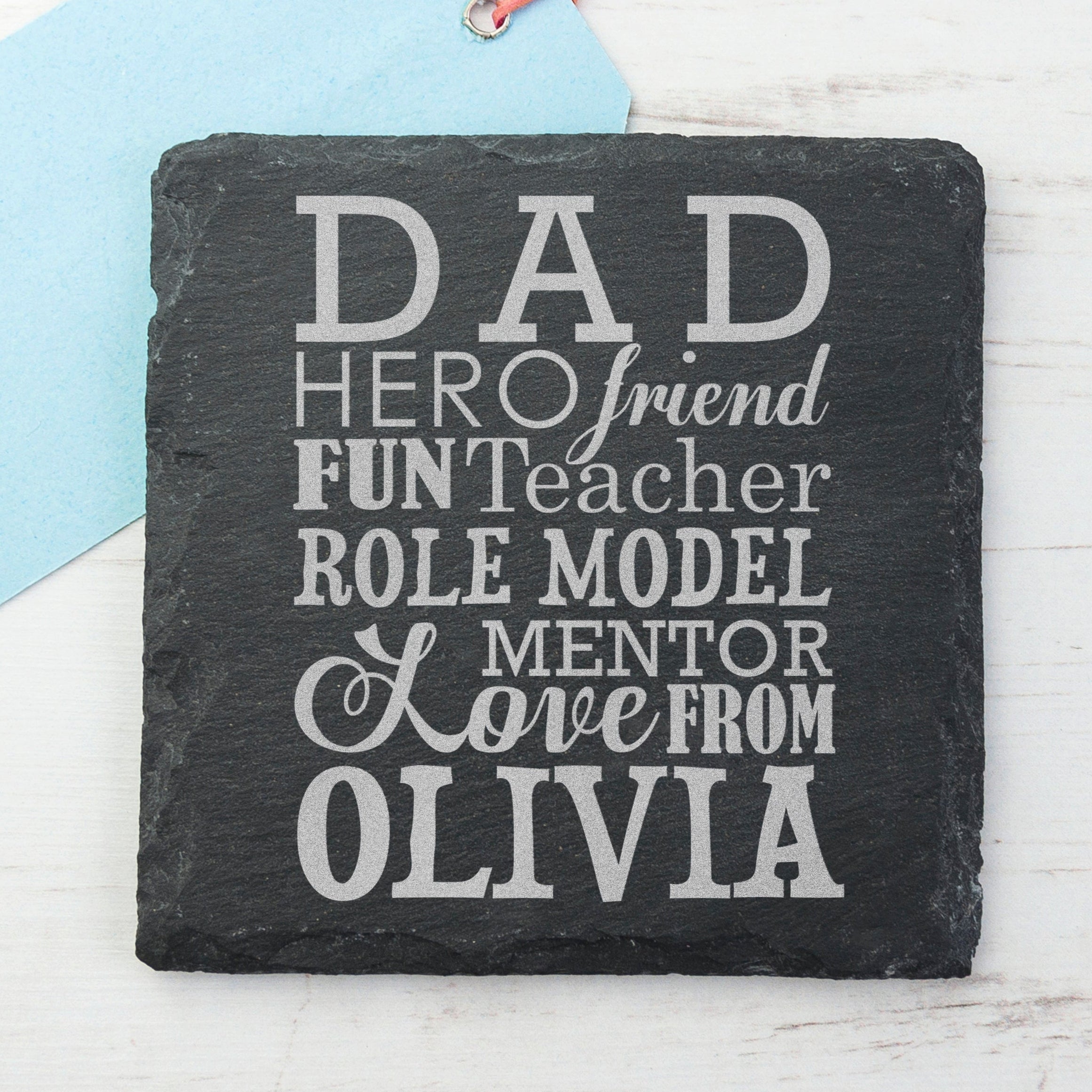 Personalised Dad's Slate Keepsake