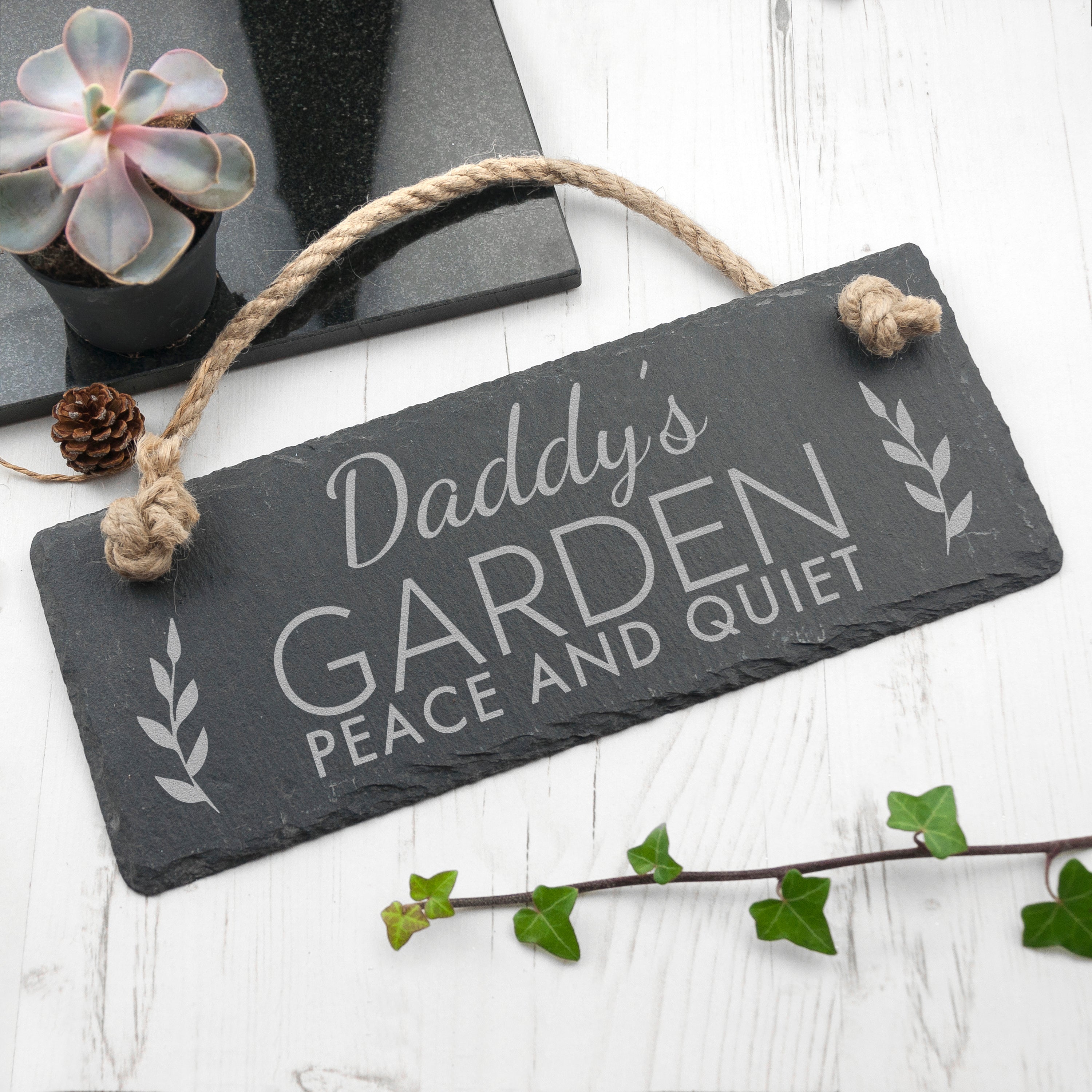 Personalised Our Garden Slate Hanging Sign