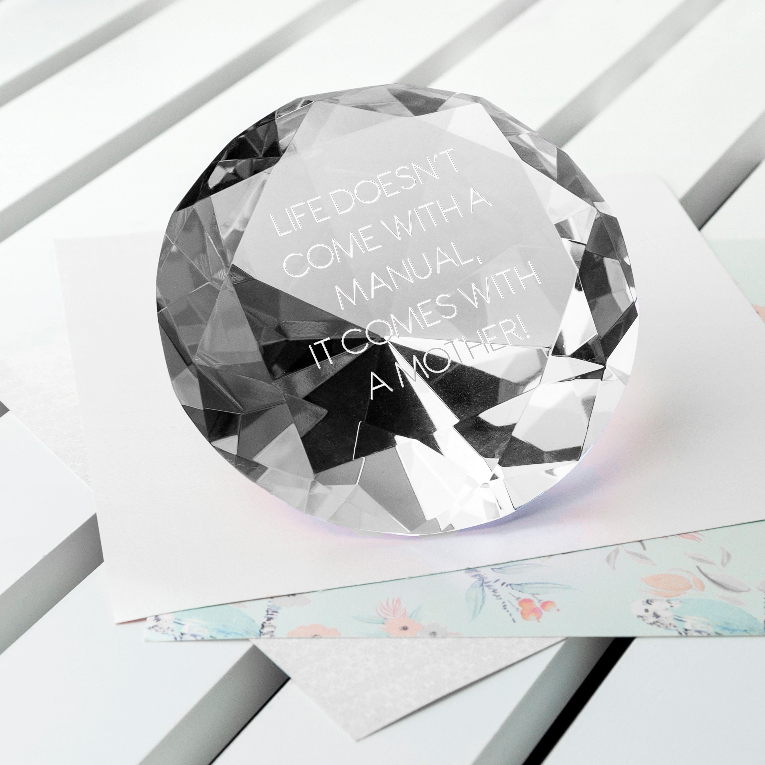 Personalised Clear Diamond Paperweight