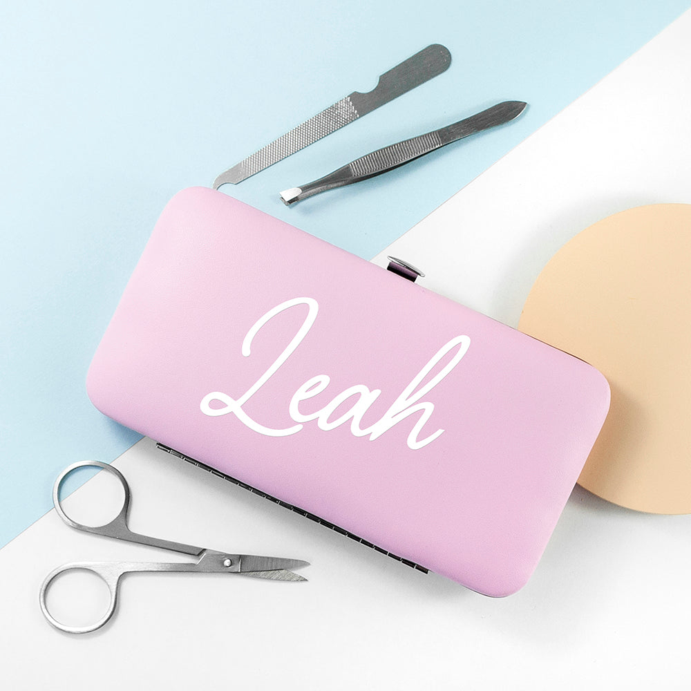 Personalised 7 Piece Manicure Set in Pink