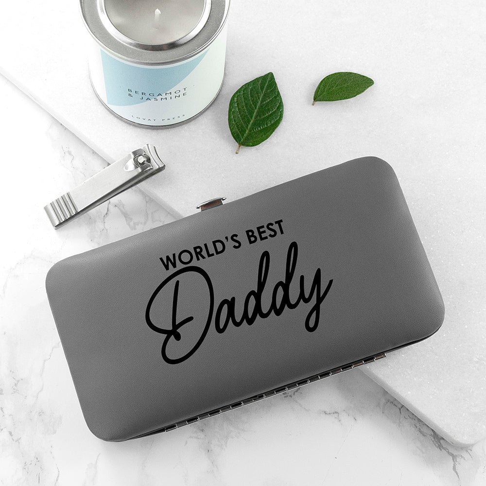 Personalised World's Best Dad Grooming Kit in Grey