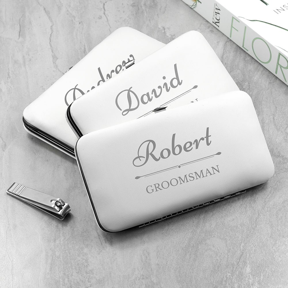 Personalised Wedding Party Grooming Kit - White