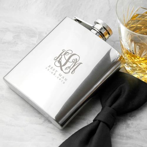 Monogrammed 6oz Hip Flask Spesh Gifts