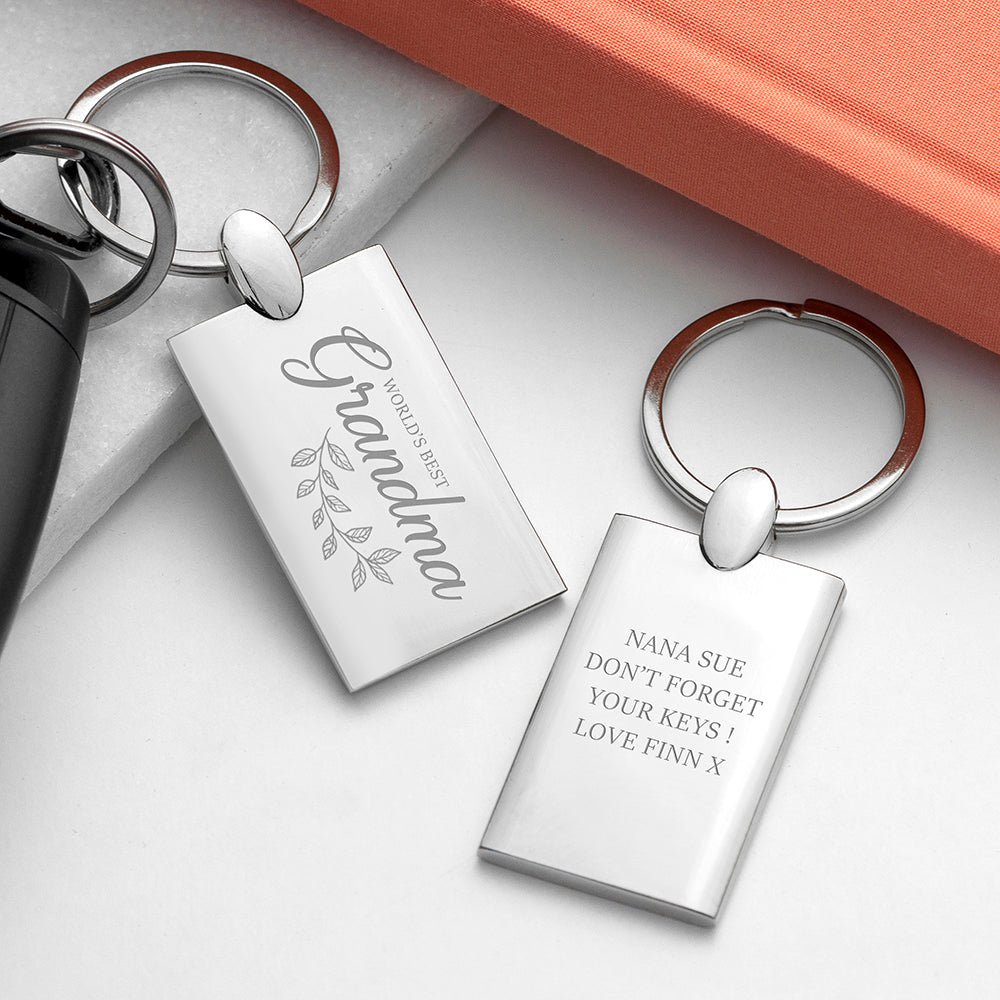 Personalised World's Best Grandparent Metal Keyring