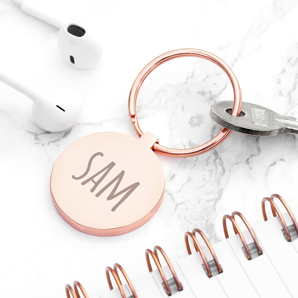 Personalised Engraved Name Round Keyring