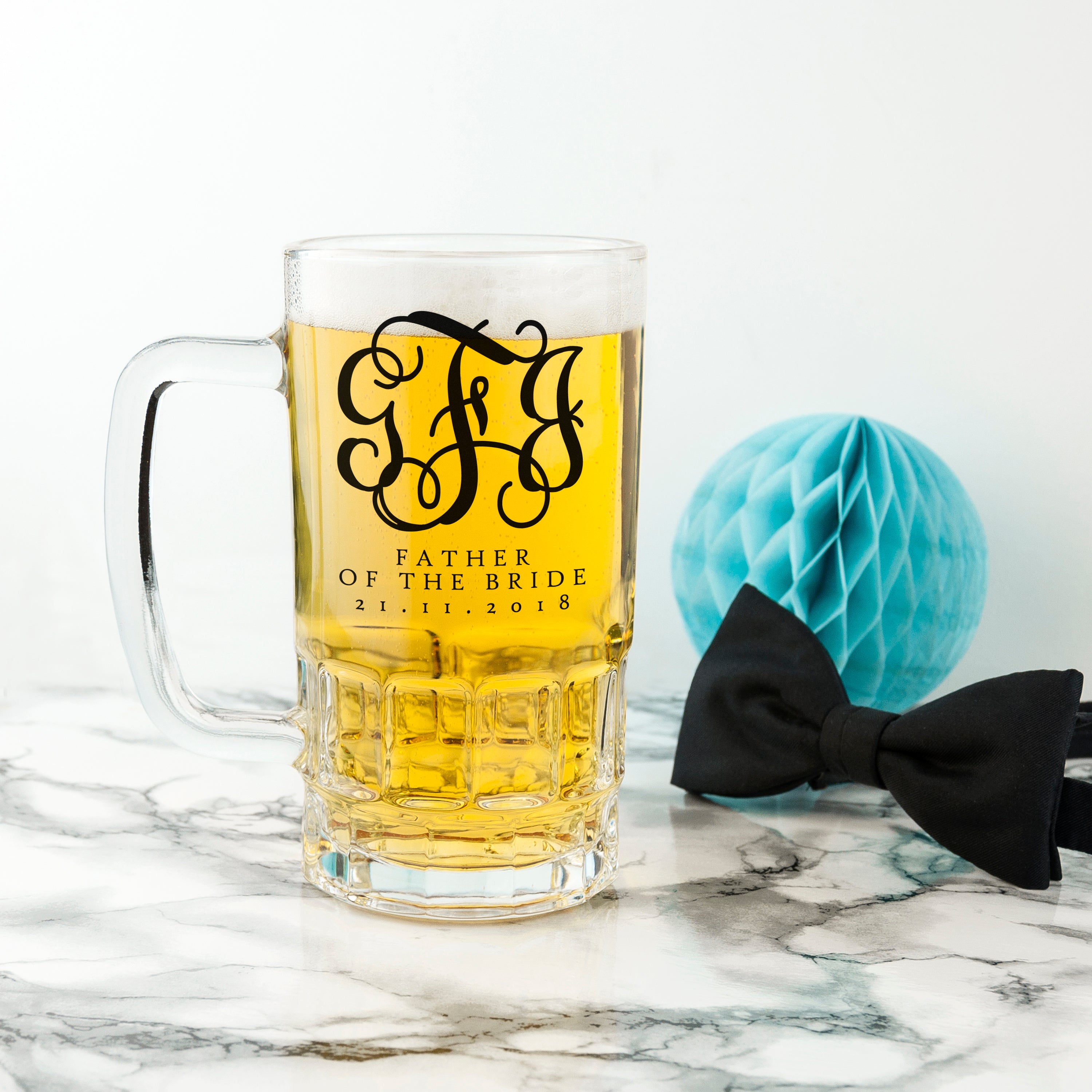 Monogrammed Glass Tankard