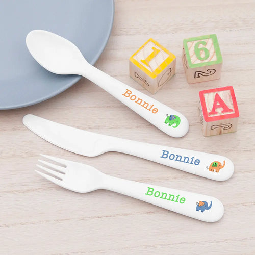 Personalised Children's Elephant Cutlery Set Spesh Gifts