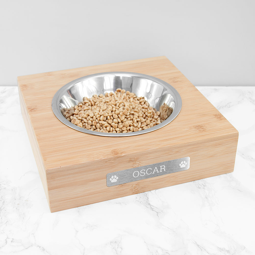 Personalised Bamboo Single Dog Bowl
