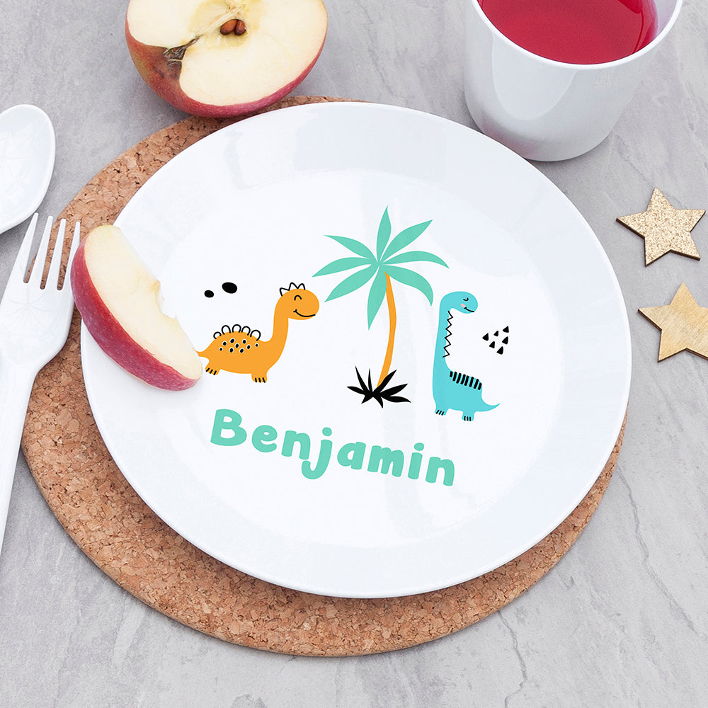 Personalised Children's Cute Dinosaur Plate