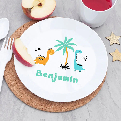 Personalised Children's Cute Dinosaur Plate Spesh Gifts