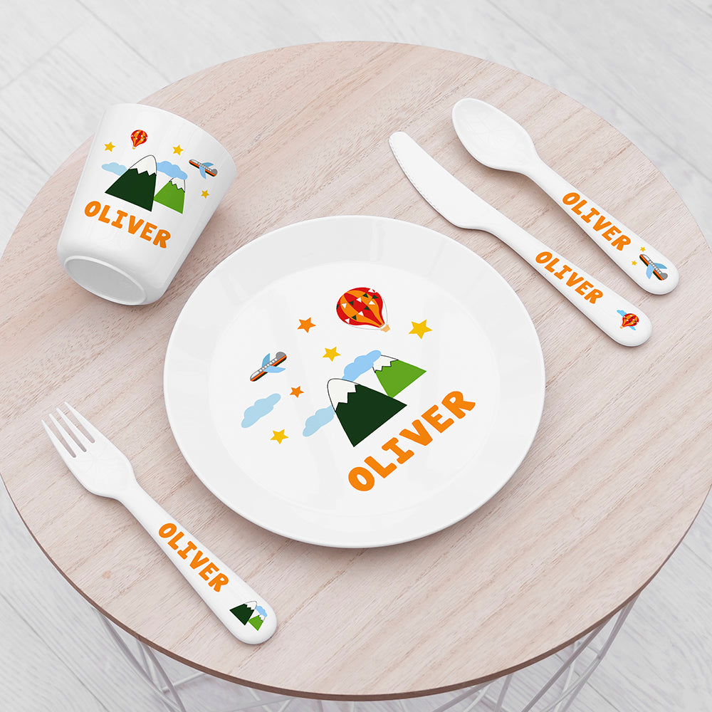Personalised Kids Adventure Dinnerware Set