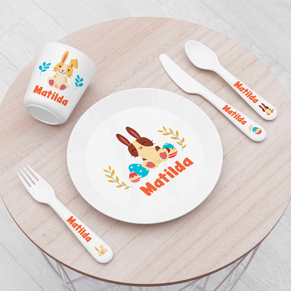 Personalised Children's Easter Bunny Dinner Set