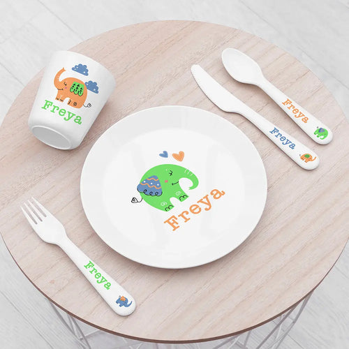Personalised Children's Elephant Dinner Set Spesh Gifts