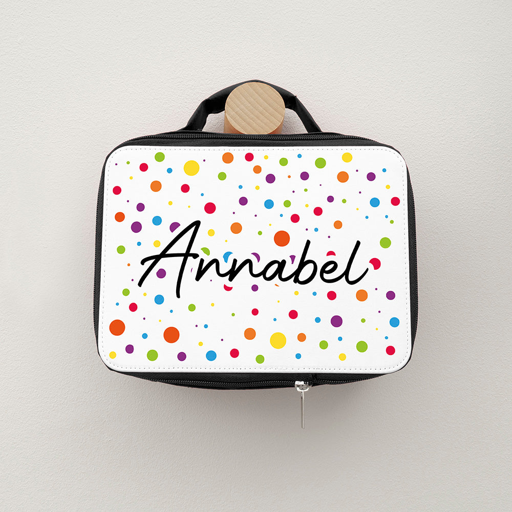 Personalised Kids Fun Polka Dot Lunch Bag
