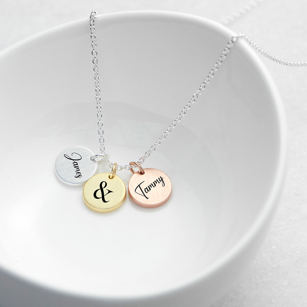 Personalised Couples Disc Necklace