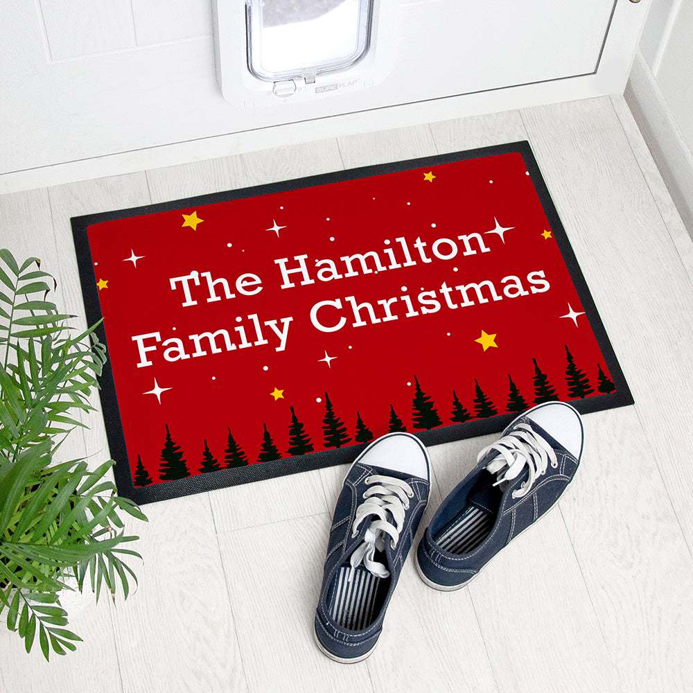 Personalised Christmas Scene Indoor Doormat