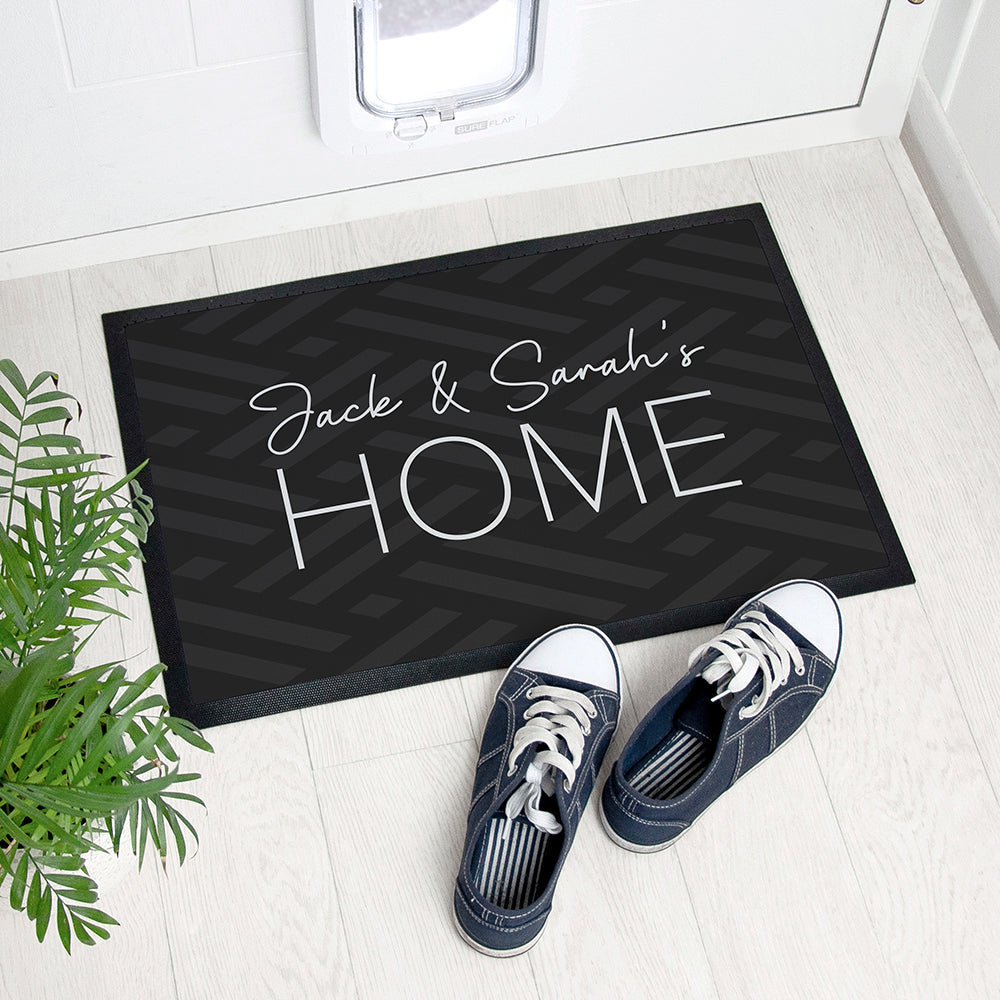 Personalised Grey Pattern Indoor Doormat