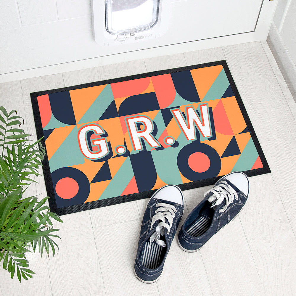 Personalised Retro Pattern Indoor Doormat