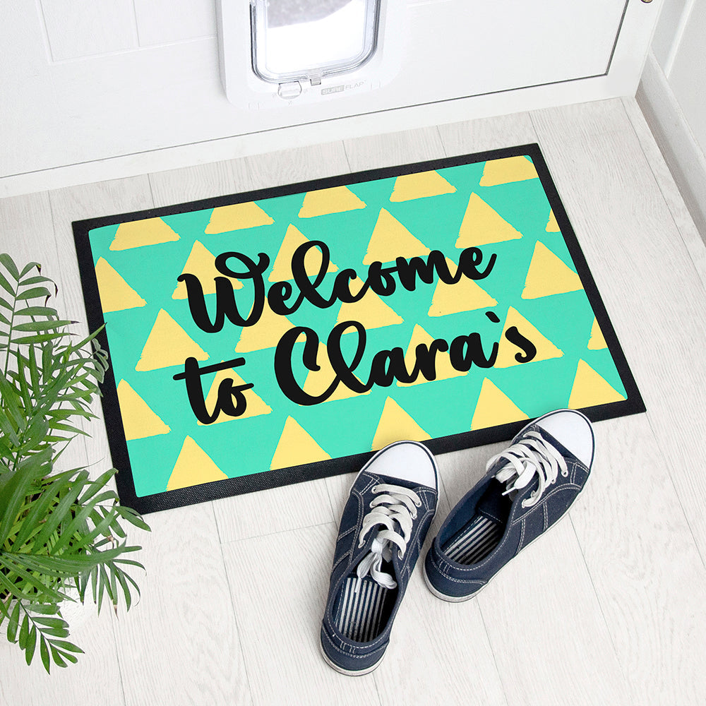 Personalised Triangle Pattern Indoor Doormat