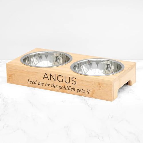 Personalised Bamboo Pet Bowl Set Spesh Gifts