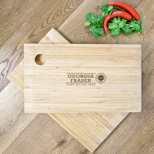 Personalised Chef of the Year Bamboo Chopping Board Spesh Gifts