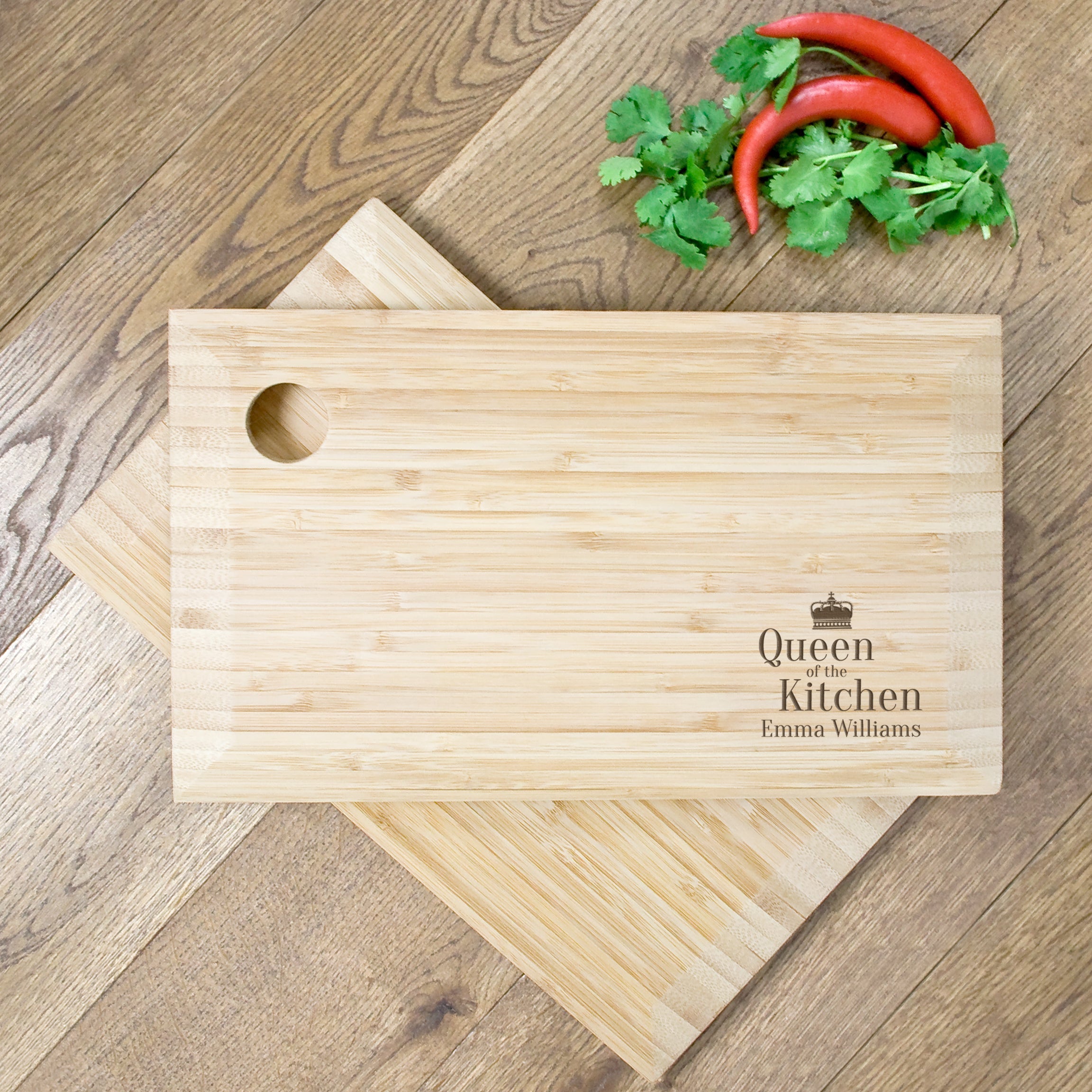 Personalised Queen of the Kitchen Bamboo Chopping Board