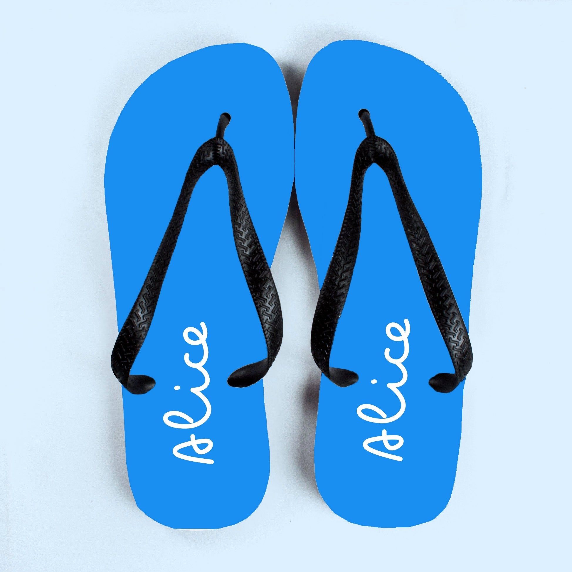 Personalised Summer Style Flip Flops in Blue