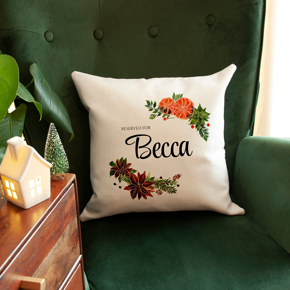 Personalised Floral Reserved For Cushion Cover