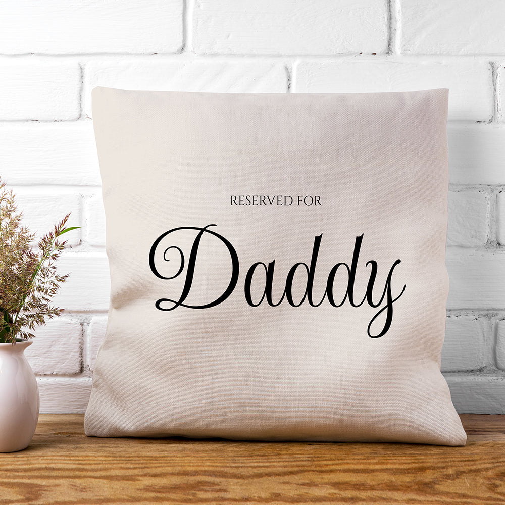 Personalised Reserved For Linen Cushion Cover