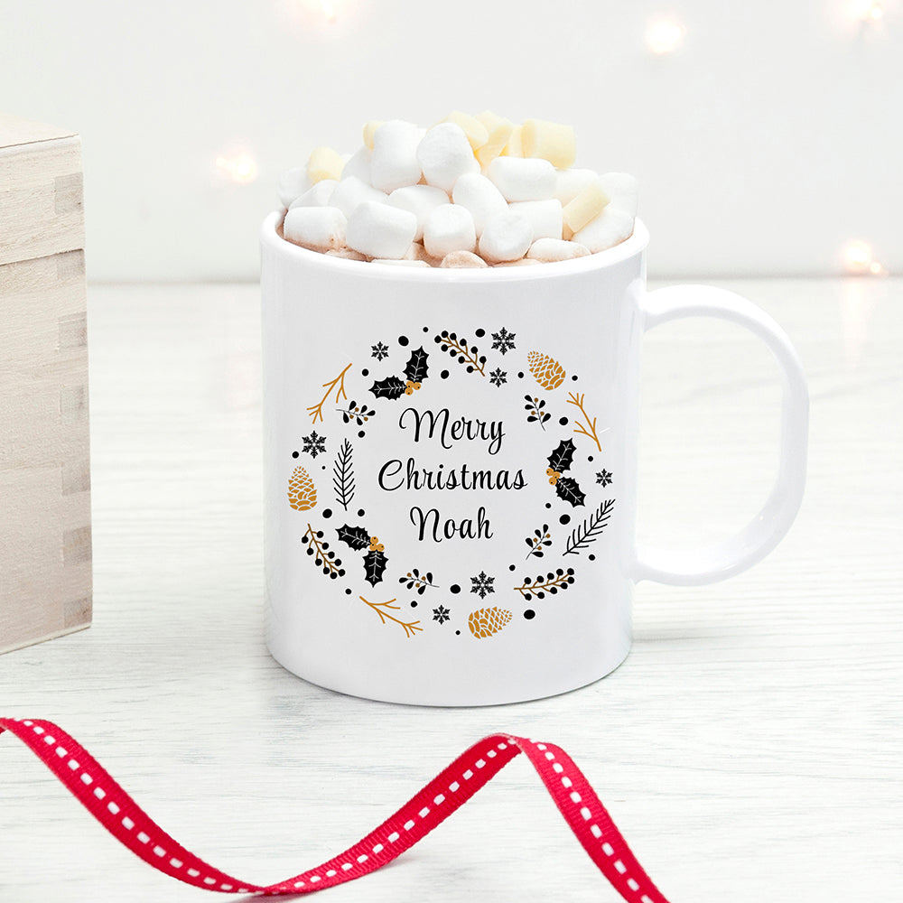 Personalised Nordic Wreath Ceramic Mug