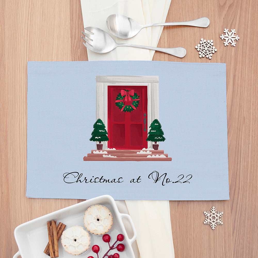 Personalised Christmas Front Door Placemat