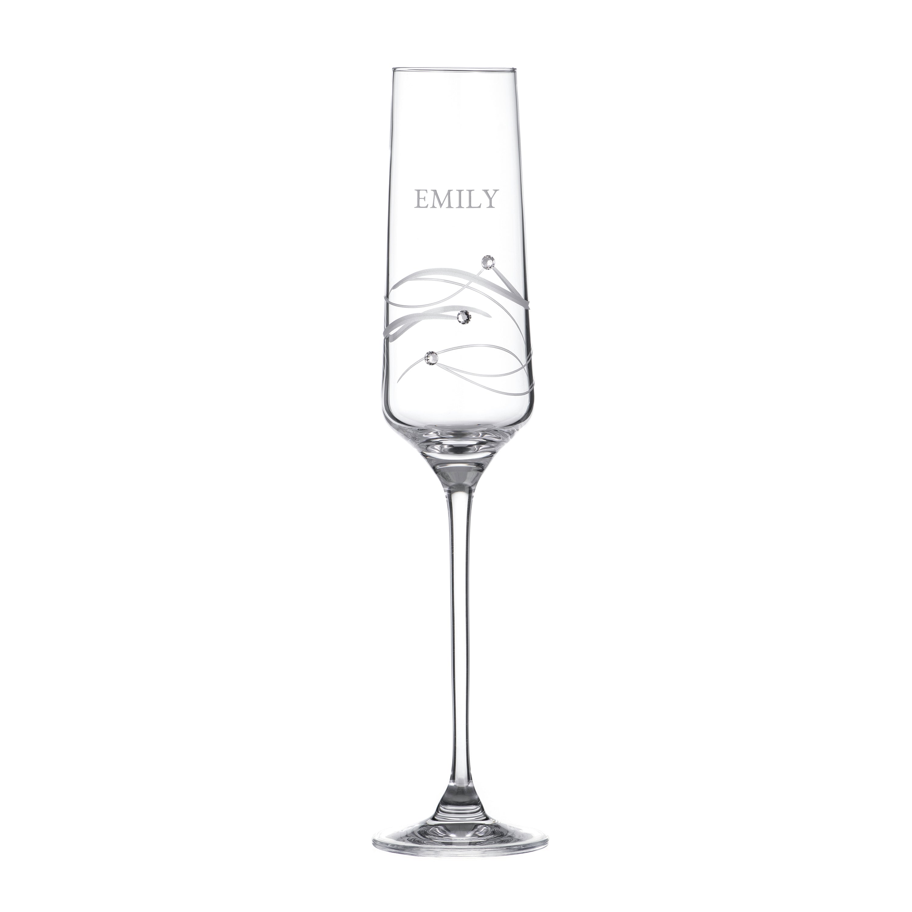 Personalised Spiral Champagne Flute with Swarovski Crystals