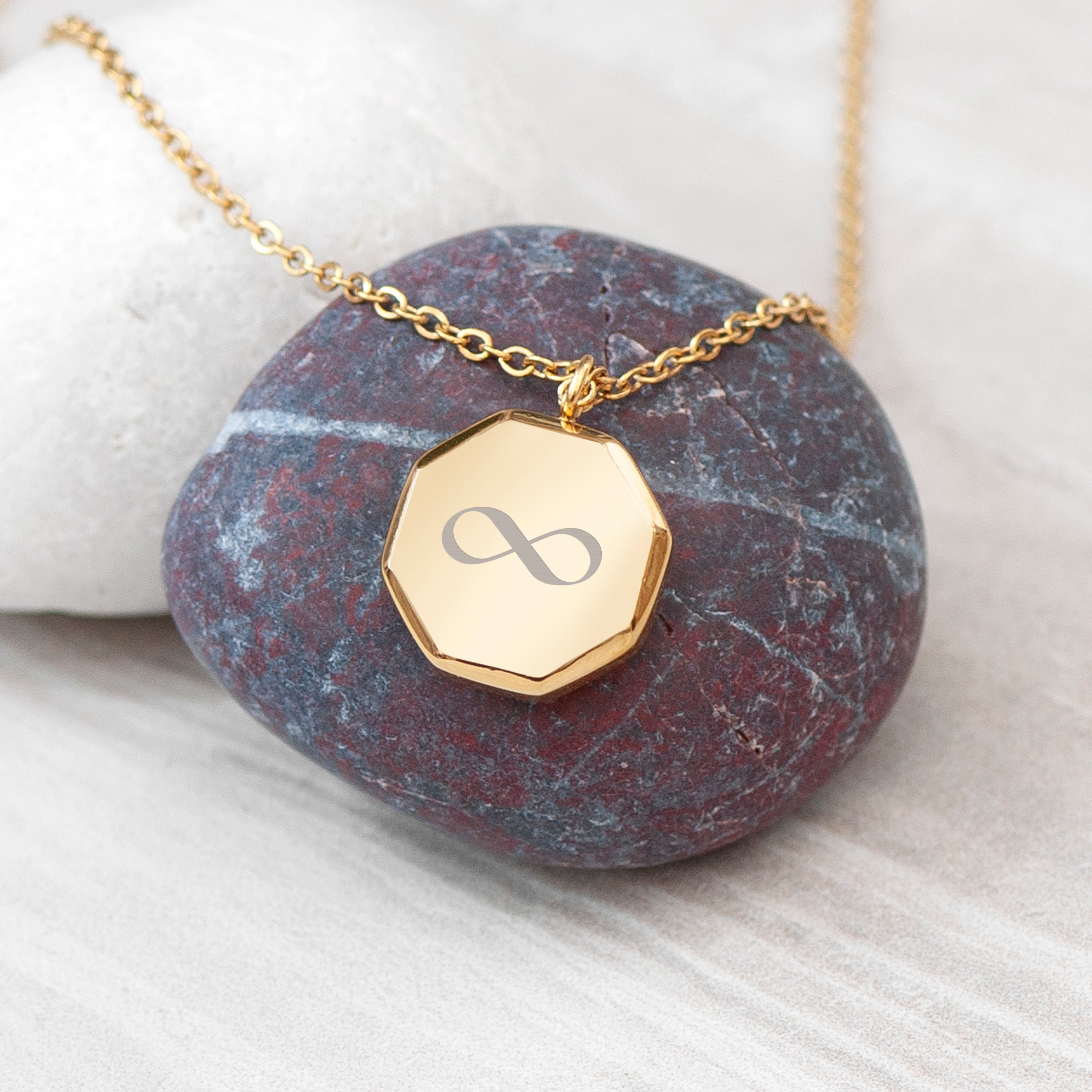 Personalised Men's Infinity Gold Pendant Necklace