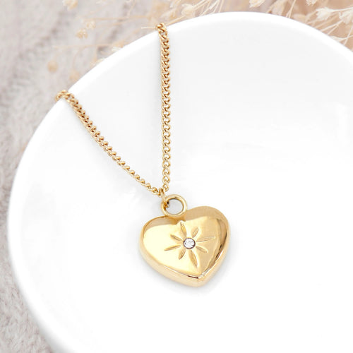 Personalised Celestial Heart Pendant Necklace Spesh Gifts