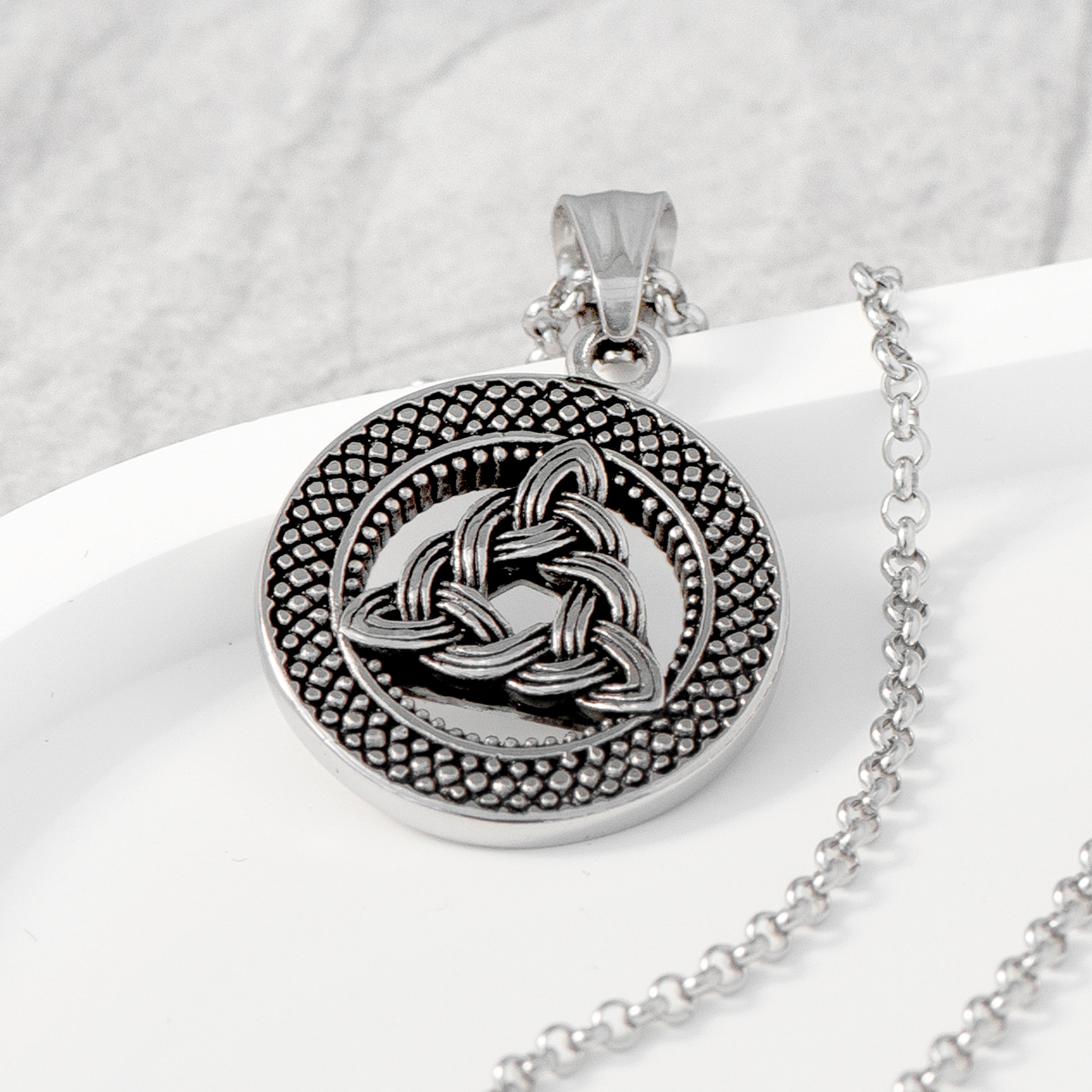 Personalised Men's Celtic Trinity Pendant Necklace
