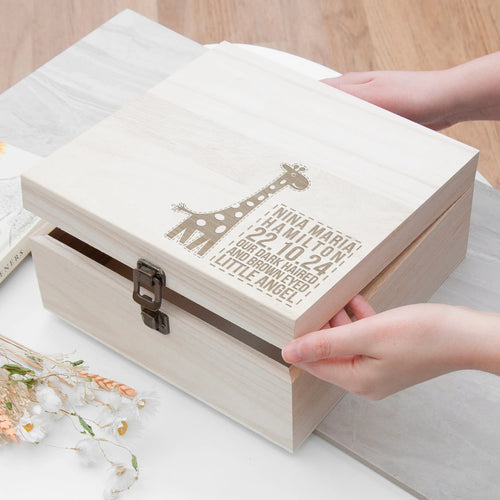 Personalised Baby Giraffe Keepsake Box Spesh Gifts