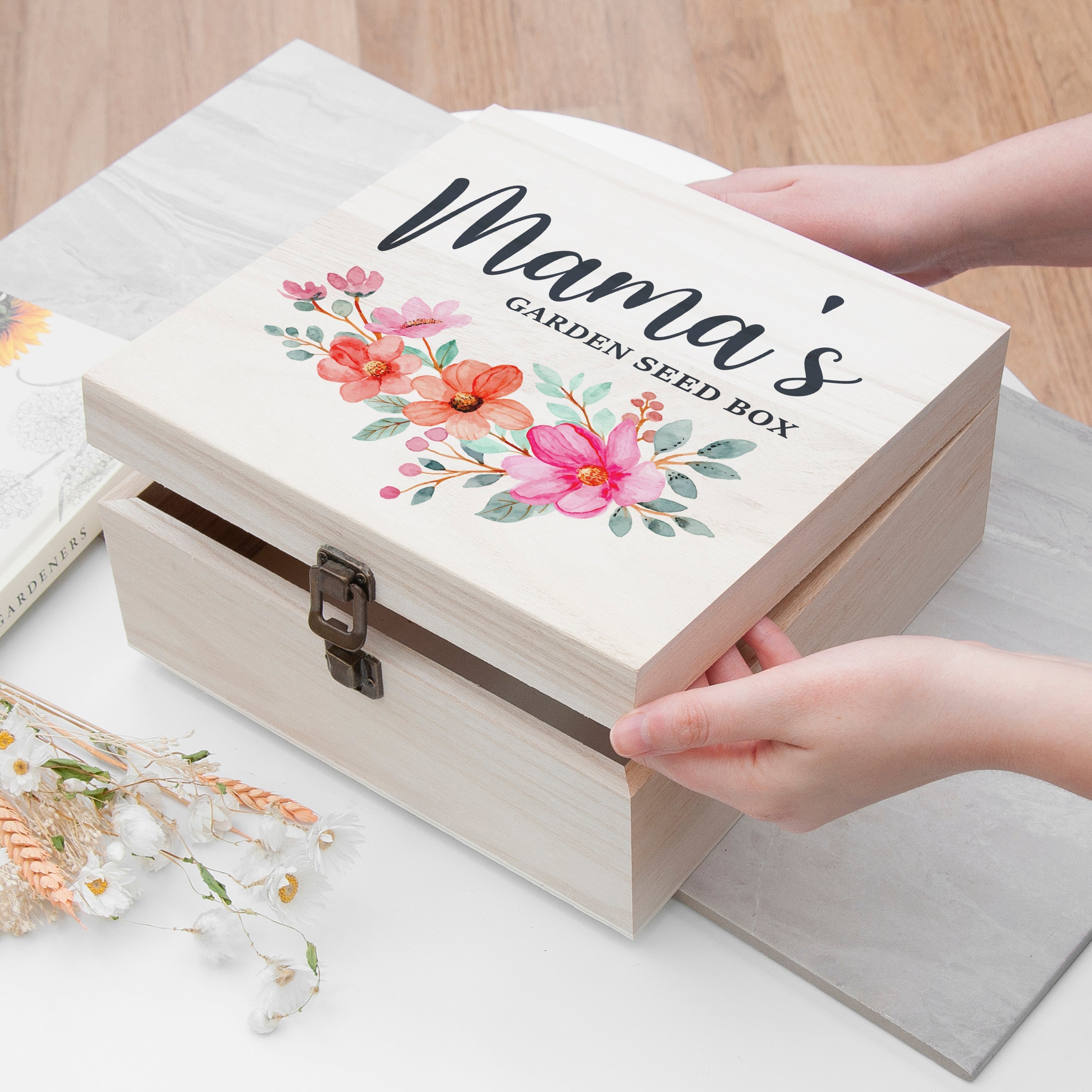 Personalised Flower Garland Gardener's Accessories Box