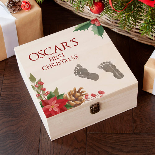 Personalised Baby's First Christmas Memento Box Spesh Gifts